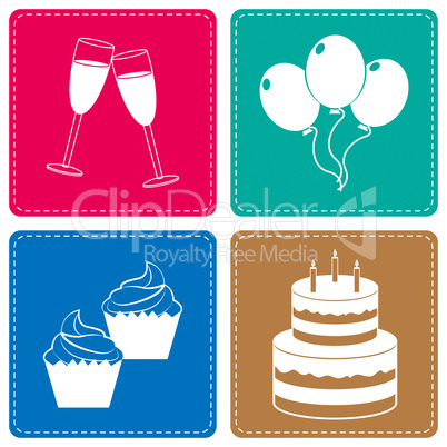 Celebrate Icons Represents Parties Joy And Cheerful