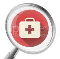 First Aid Magnifier Shows Medicine Medic And Health