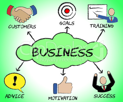 Business Symbols Indicates Icon Commerce And Corporation