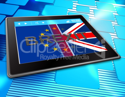 Brexit Tablet Shows Britain Web Www And Eu