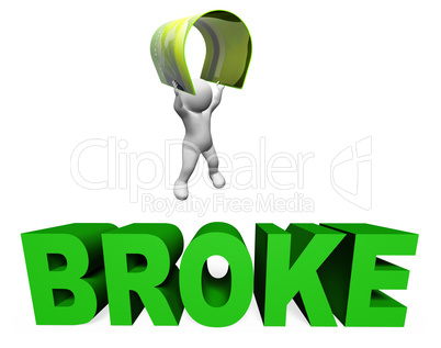 Broke Credit Card Indicates Financial Problem And Bankcard 3d Re