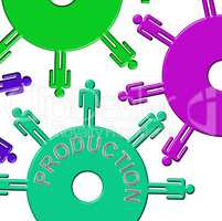 Production Cogs Means Gears Producing And Gear