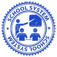 School System Indicates Stamp Print And Learn