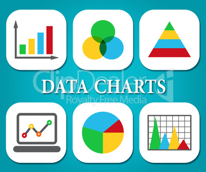 Data Charts Indicates Business Graph And Bytes