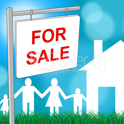 House For Sale Means Residential Home And Household