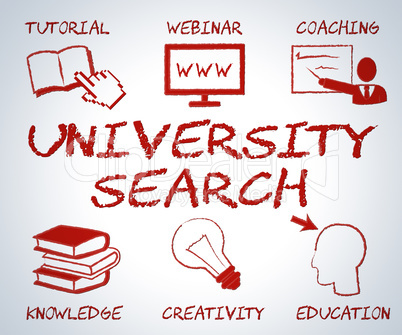University Search Means Educational Establishment And College