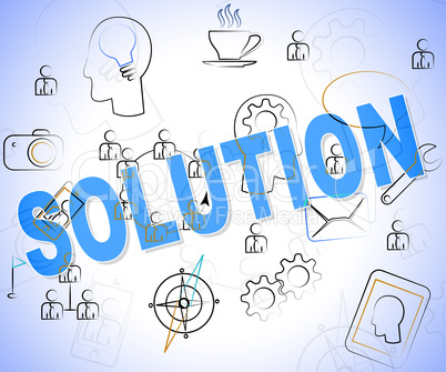 Solution Word Shows Successful Achievement And Resolve