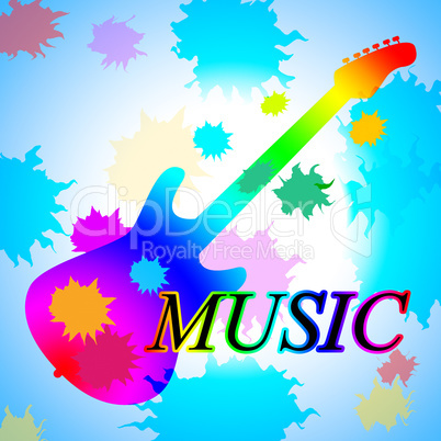 Guitar Music Shows Sound Track And Audio
