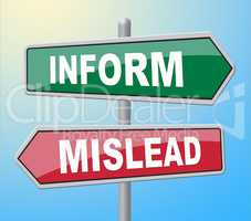 Inform Mislead Indicates Telling Signboard And Board