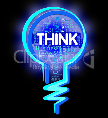 Think Lightbulb Indicates Contemplation Plan And Consideration