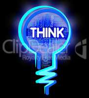 Think Lightbulb Indicates Contemplation Plan And Consideration