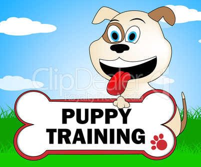Puppy Training Represents Instruction Trainers And Canine