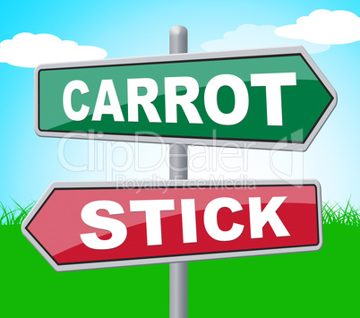 Carrot Stick Indicates Bait Target And Bonus