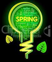 Spring Lightbulb Represents Outdoors Green And Springtime