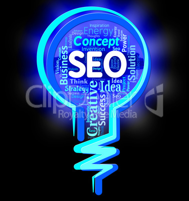 Seo Lightbulb Represents Search Engines And Index