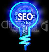 Seo Lightbulb Represents Search Engines And Index