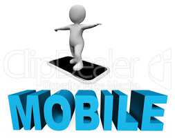 Mobile Phone Indicates Cellphones Www And Cellphone 3d Rendering