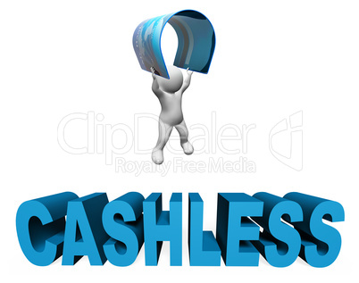 Cashless Credit Card Indicates Purchase Prepaid And Prepay 3d Re