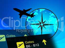 World Travel Indicates Global Plane And Globalize