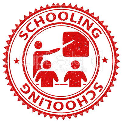 Schooling Stamp Shows Stamped Study And Educating