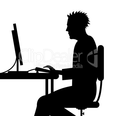 Man Online Shows Web Pc And Websites