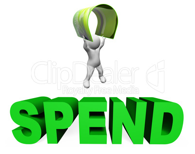 Spend Credit Card Shows Illustration Spending And Buying 3d Rend