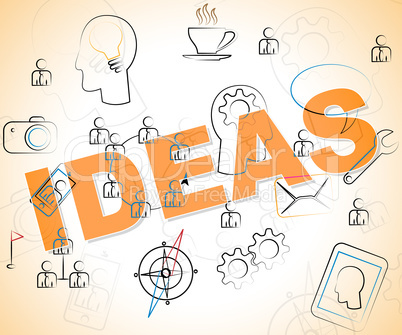 Ideas Word Shows Thinking Creativity And Deciding