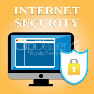 Internet Security Indicates Protected Web Site And Encryption