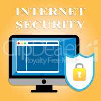 Internet Security Indicates Protected Web Site And Encryption
