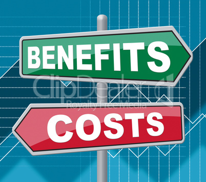Benefits Costs Signs Represent Expenses And Compensation