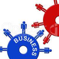 Business Cogs Shows Company Trade And Teamwork