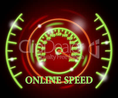 Online Speed Represents Fast Tachometer And Action