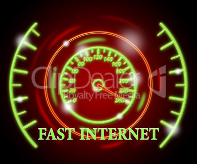 Fast Internet Indicates Web Site And Action