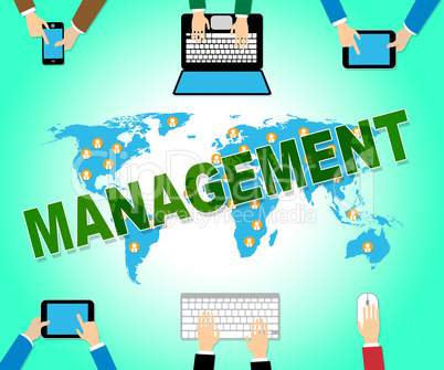 Business Management Represents Corporate Online And Manager