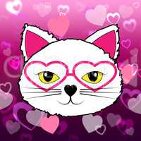 Cat With Hearts Indicates In Love And Affection