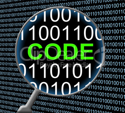 Data Code Represents Monitor Digital And Protected
