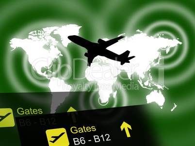 International Flight Indicates Globalisation Transport And Trave