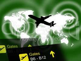 International Flight Indicates Globalisation Transport And Trave