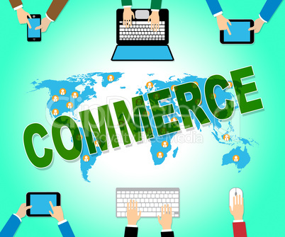 Commerce Online Indicates Web Site And Business
