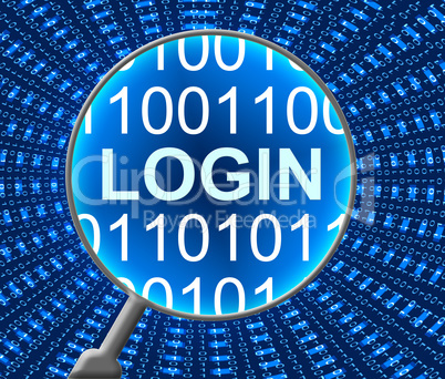 Online Login Indicates Web Site And Computing