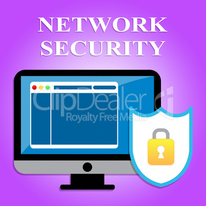 Network Security Represents Global Communications And Computers