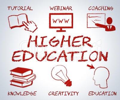 Higher Education Indicates Tertiary School And College