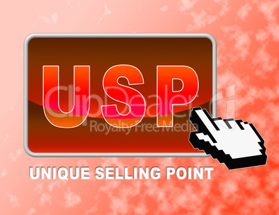 Usp Button Means Unique Selling Point And Benefits