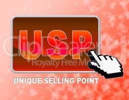 Usp Button Means Unique Selling Point And Benefits