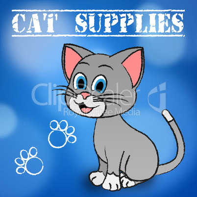 Cat Supplies Indicates Puss Products And Goods