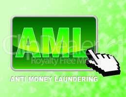 Aml Button Represents Anti Money Laundering And Website