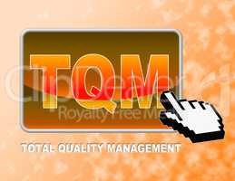 Tqm Button Indicates Total Quality Management And Control
