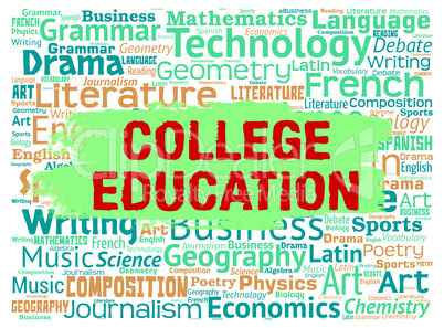 College Education Indicates Schooling Learned And Courses