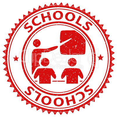 Schools Stamp Represents Learning Educated And Study