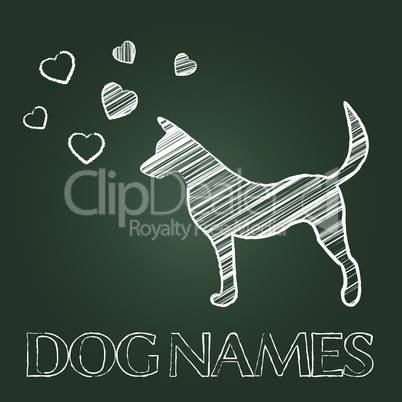 Dog Names Represents Puppy Purebred And Identity